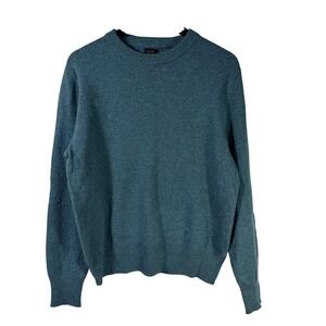 J.Crew 100% Lambswool Crewneck Sweater Womens M Blue Teal Soft Classic Pullover